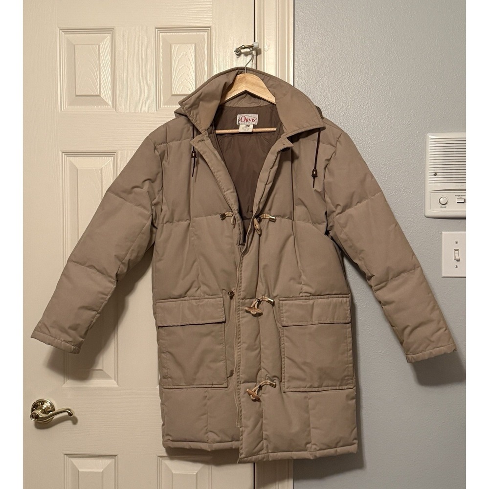Vintage Orvis Toggle Quilted Puffer Hoodie Jacket Size 10 Made in USA